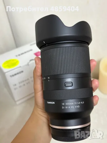 Tamron 18-300mm f/3.5-6.3 DI III-A VC VXD - Sony E със филтър Tamron UV Filter 67mm, снимка 3 - Обективи и филтри - 55559362