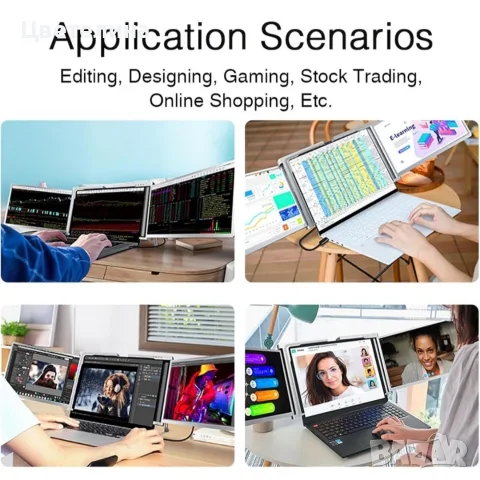 Tri-Screen Pro преносим монитор, снимка 4 - Монитори - 55694009
