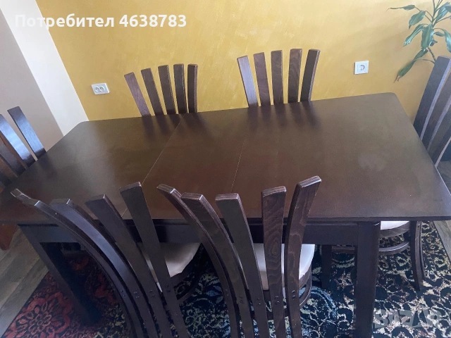 Трапезна маса +6 стола венге