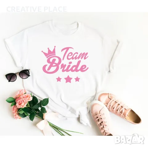 Дамска тениска с щампа - Team Bride Stars