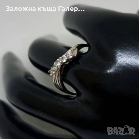 Сребърен пръстен с фианити – 925 проба, снимка 6 - Пръстени - 54214433