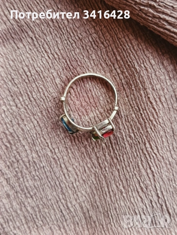 Ръчно изработен пръстен с естествени кристали, снимка 3 - Пръстени - 54218356