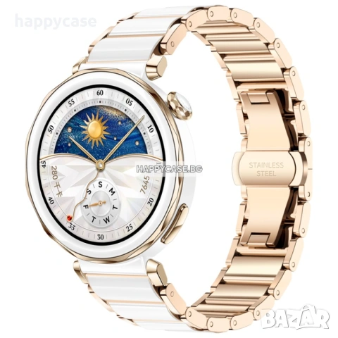 18 mm CERAMIC STEEL Керамична верижка каишка Huawei Watch GT6 41/GT5 Pro 42/GT5 41/GT4 41/Watch 5 42, снимка 2 - Каишки за часовници - 54365833