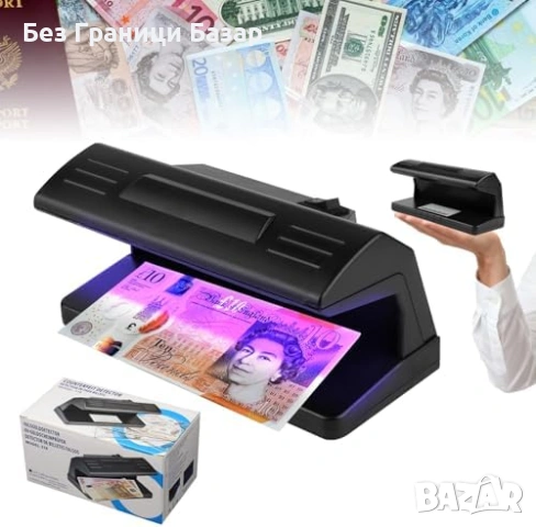 Нов UV детектор за фалшиви банкноти валута GBP EUR USD лампа за проверка пари