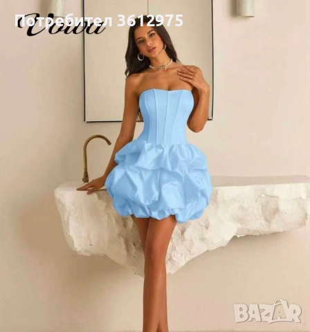 Сатенена рокля, снимка 2 - Рокли - 54266166