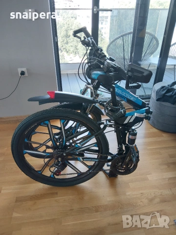 Велосипед Crosslander Compact Elegance 26″ Лeти Капли, Сгъваем Черно/Синьо