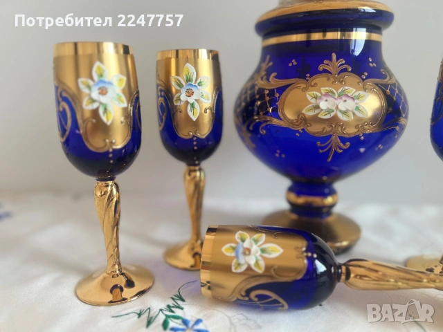 Бохемски сервиз, снимка 5 - Антикварни и старинни предмети - 54944894
