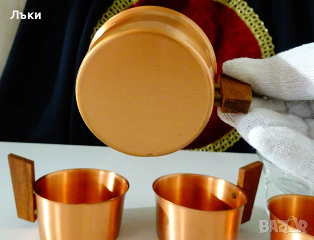 Медни чаши,чиста мед плюс стъклена чаша. , снимка 5 - Антикварни и старинни предмети - 54058418