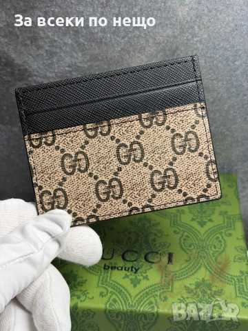 Gucci Лъв Бежов Визитник Код Chronolux11, снимка 3 - Портфейли, портмонета - 55078560