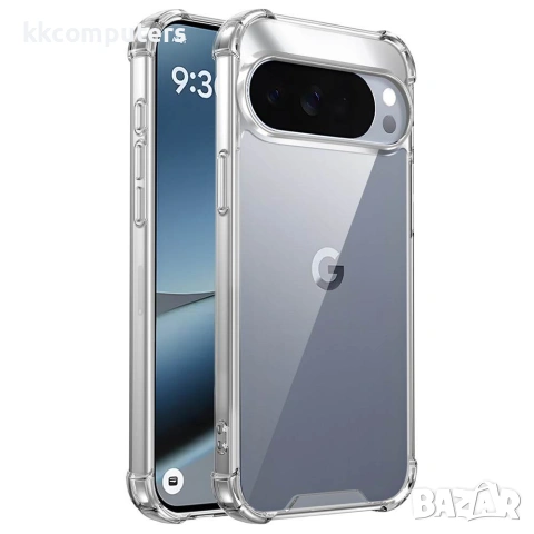 Google Pixel 10 Pro XL Калъф - TPU+PC, Анти-жълтеене, Въздушни възглавници, Прозрачен