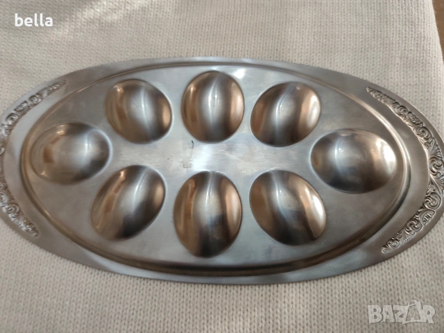 Винтидж плато за яйца WMF Cromargan Germany, снимка 4 - Други - 54305196