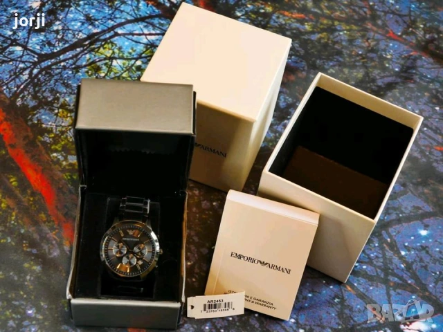 Ръчен часовник Armani AR 2453, матово черен