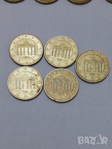 колекционерски лот Германия 50 цента 2002 г. букви A;D;F;G;J