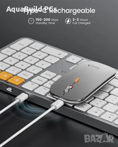 ProtoArc Bluetooth клавиатура и мишка за Mac, нови, подсветени, снимка 5 - Клавиатури и мишки - 55544222