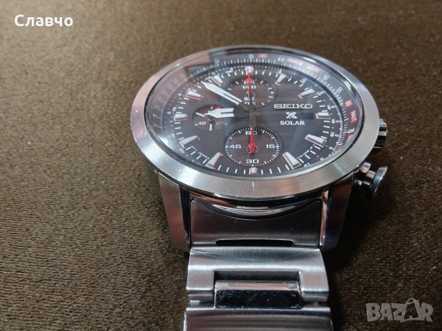 SEIKO ProspeX SSC349P1 Sky Solar V176 Chronograph Pilot Steel NOS Stainless Date, снимка 8 - Мъжки - 55212269