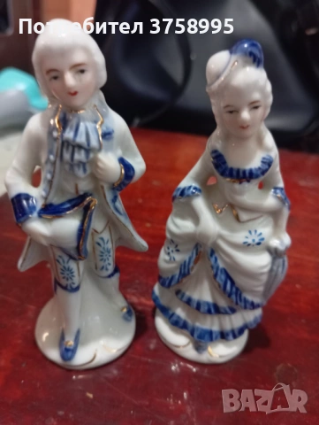 Винтидж японски порцеланови фигурки Дама и Кавалер Tajimi Pottery като ново, снимка 5 - Други ценни предмети - 54931756