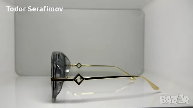 Слънчеви очила Fendi Sky FE40062U / Aviator – Сиви / Златисти дръжки / FF лого, снимка 2 - Слънчеви и диоптрични очила - 55612040