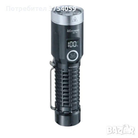 LED фенер YEMAO YM-F701 със зелен лазер - USB и дисплей, снимка 7 - Прожектори - 55183812