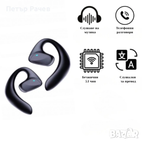 Безжични слушалки с AI превод 2 в 1 — превод в реално време, снимка 7 - Слушалки и портативни колонки - 53984480