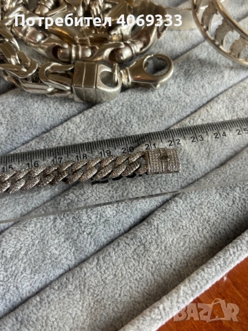 Сребърна гривна Монако 37.4 гр 925, снимка 5 - Гривни - 54229581