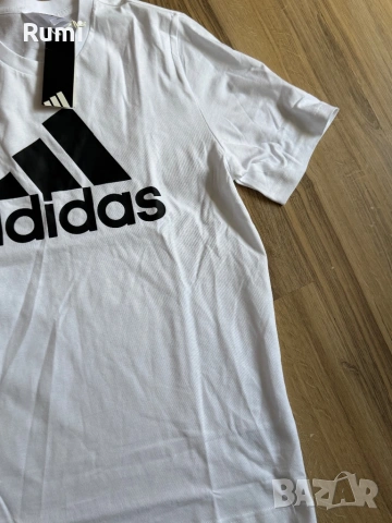 Нова оригинална Бяла мъжка тениска Adidas Big Logo Essentials! M,L, снимка 3 - Тениски - 54729965