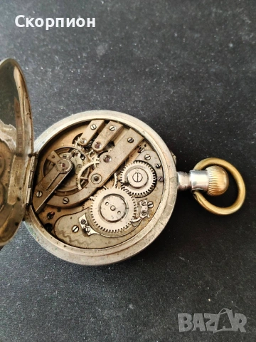 Швейцарски СРЕБЪРЕН джобен часовник Remortoir 1900г. - 15 РУБИНА - ПРОМОЦИЯ, снимка 7 - Джобни - 51648205