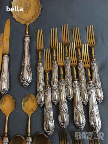 Ексклузивен антикварен десертен сервиз „Solingen“ – Сребро 800, снимка 3 - Антикварни и старинни предмети - 54043349