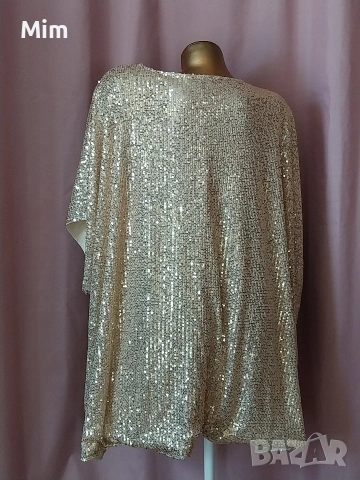 3XL Блуза с златисти пайети , снимка 3 - Туники - 55019233