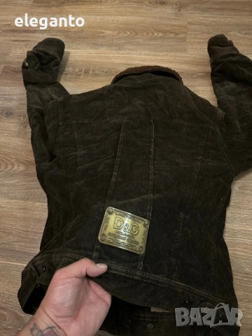 Оригинално мъжко Vintage 90'с яке D&G Dolce e Gabbana  Ribbed corduroy Jacket , L размер , снимка 8 - Якета - 54580715