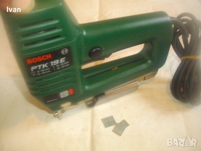Като нов BOSCH PTK19E Немски оригинал ЕЛ.ТАКЕР БОШ Старо качество 1991г.Комбиниран 19мм с ел.контрол, снимка 12 - Такери - 54017679