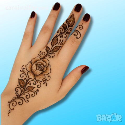 Ръчно рисувани временни татуировки с къна, снимка 16 - Други услуги - 54122584