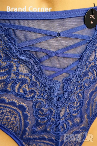 Hunkemöller сини дантелени бикини 2XL, снимка 3 - Бельо - 54540433