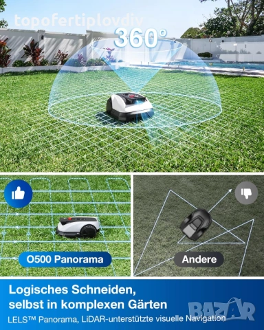 Косачка робот ECOVACS Goat O500 Panorama,500 m²,Гаранция, снимка 4 - Градинска техника - 54697776