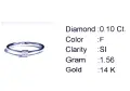 Златен дамски пръстен с диамант 0,10Ct. чистота:SI размер:54 модел:42553-1, снимка 5