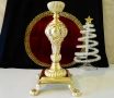 Величествен бронзов свещник 1.7 кг.,позлата,барок. , снимка 1