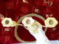 Позлатен троен свещник тройка 1.1 кг. , снимка 6
