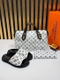 Louis Vuitton Нов Стилен Дамски Комплект Чехли Чанта Различни Модели Луи Витон , снимка 4