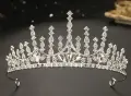 Тиара Корона диадема фини връхчета Дамска Детска метална с камъчета, снимка 1