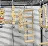 Комплект от 8 части за малки до средни папагали, играчки, кацалка, стълба и мостче , снимка 4