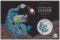 Perth Mint Lunar III - Year of the Dragon "Teal Dragon" 1 OZ Silver 2024 Perth Money Expo, снимка 1