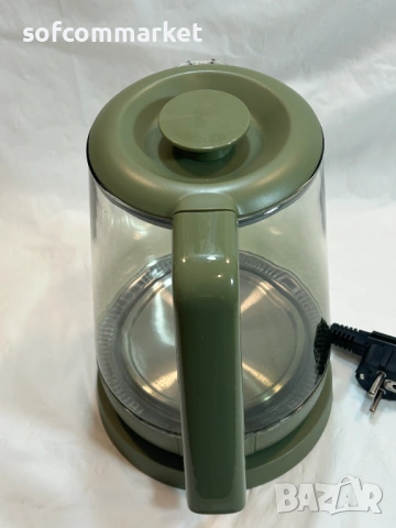 Стилна стъклена кана за вода Livoo DOD216V – 1.7L, LED осветление (Зелена), снимка 4 - Кани - 54476717