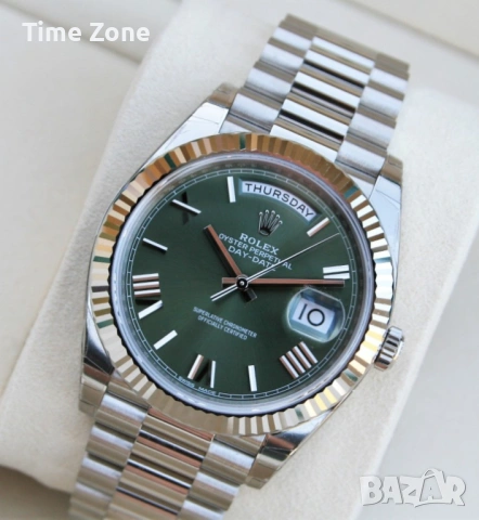 Rolex Day-Date 40mm President White Gold Olive Green Automatic Мъжки / Унисекс Различни Варианти, снимка 3 - Мъжки - 54047780