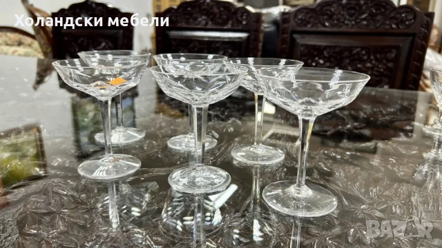 Комплект кристални чаши, снимка 6 - Чаши - 54711264