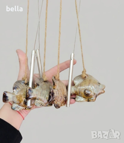 Керамичен масивен вятърен звънец -РИБИ., снимка 3 - Антикварни и старинни предмети - 54302394