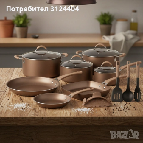 Пълен комплект съдове Edenberg EB-5654 (20 части) с кован алуминий и 3-слойно незалепващо покритие, снимка 3 - Съдове за готвене - 54968311