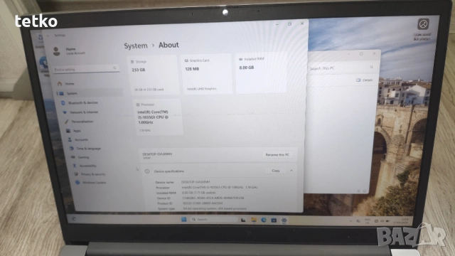15'6 инчов лаптоп Lenovo ThinkBook Core i5-1035G1 /8GB DDR4/250GB SSD, снимка 2 - Лаптопи за дома - 54581119