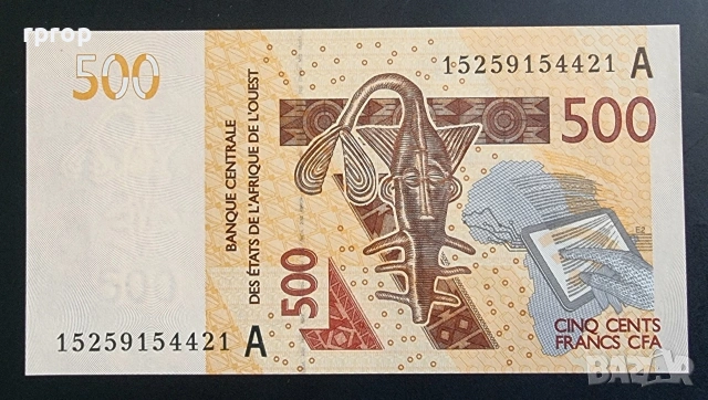 Западно Африкански Щати. 500 франка.Буква А . 2012 година. UNC. 