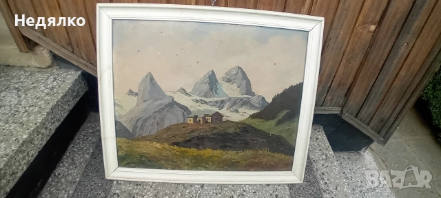 Стара картина,масло на фазер,J.Milora