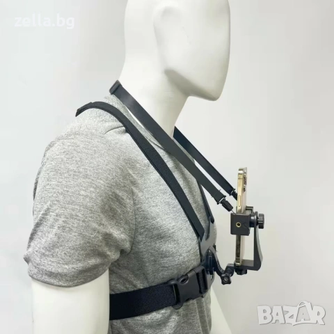 Регулируем нагръден колан за телефон и GoPro – Chest Mount за екшън кадри, колоездене и влог 10361, снимка 9 - Аксесоари за велосипеди - 54683886