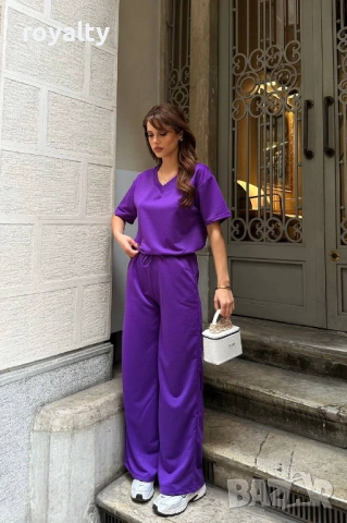 Нов Стилен Лилав Дамски Комплект 